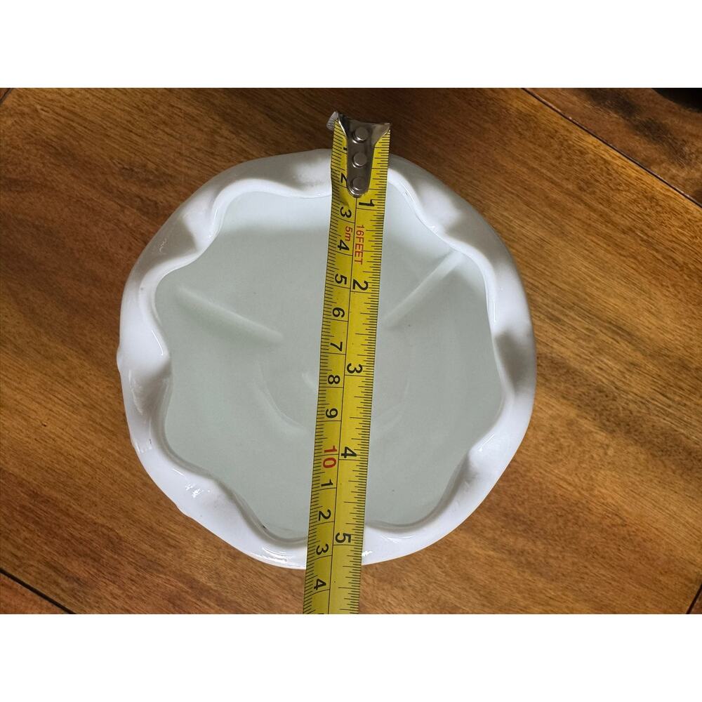 Vintage Hazel Atlas Starburst Milk Glass Compote Vase Planter 9" MCM - Picture 7 of 9